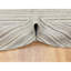 Tapis décoratif de laine ronde beige noué à la main en laine de conception unique 8 pi Belah