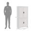 Armoire de rangement autoportante de 64 po à 4 portes avec 3 tablettes réglables-1022201681