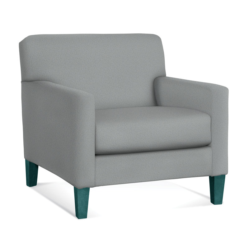 Tampa Armchair, Light Blue Performance Fabric; 0851-55, Frost White