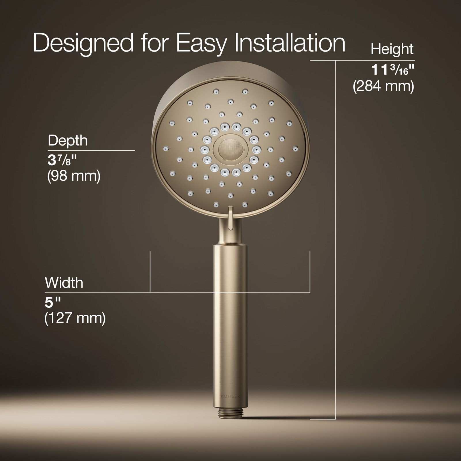 Purist Multifunction Handheld Shower Head, Vibrant Brushed Bronze, 1.75 GPM