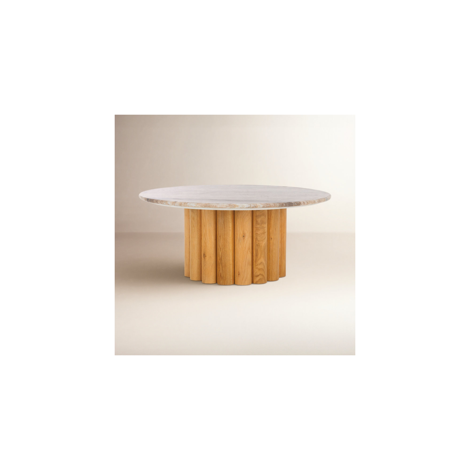 Poul Marble Top Coffee Table, Natural, Brown