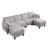 109 Inch Chenille Modular Sectional Sofa, L-Shaped Cloud Couch with Storage Ottoman, DIY Combination for Living Room-1191222189