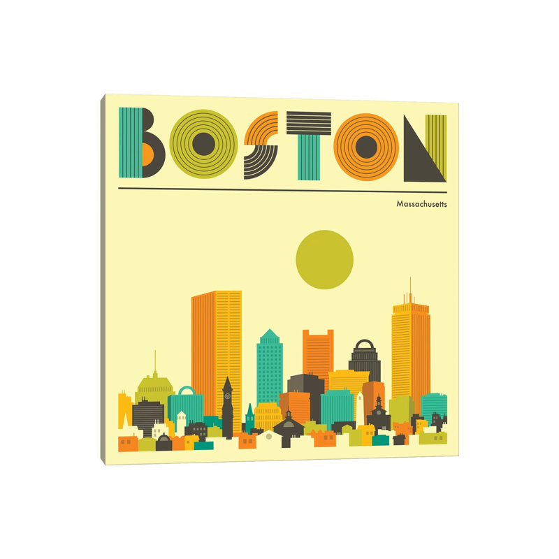 Boston Skyline I by Jazzberry Blue - Wrapped Canvas Print, 30.48 cm H x 30.48 cm W