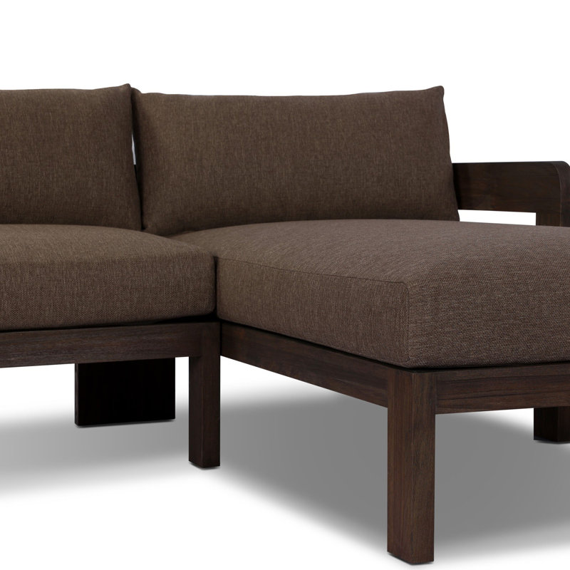 Jackson Outdoor 2PC Sectional-LAF Chaise-Ellor Brown, Ellor Brown, Stained Saddle Brown, Right Hand Facing