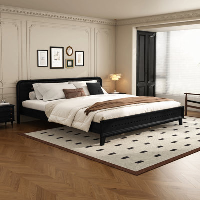 Pine Solid Wood King Size Bed, Solid And Stable