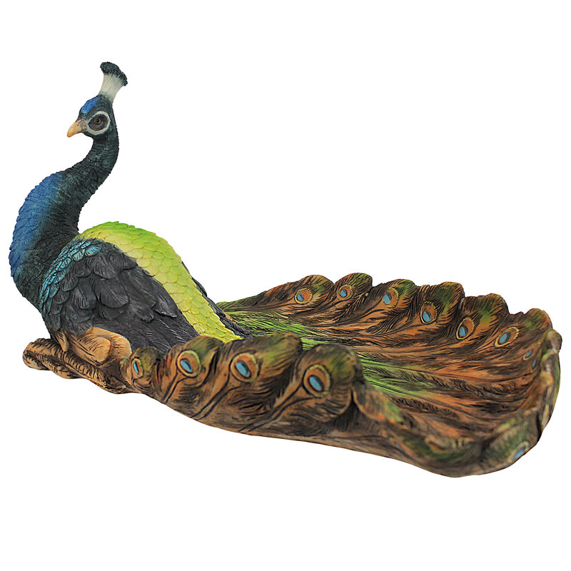 Design Toscano The Pleasing Peacock Figurine & Reviews | Wayfair