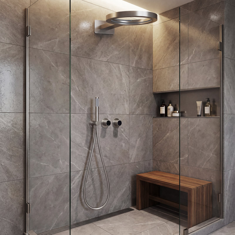 Système de douche complet à 3 fonctions avec douche à main, Chrome poli