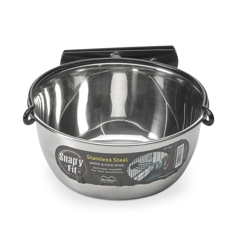 Bol alimentaire en acier inoxydable pour animaux MidWest Homes for Pet Snap'y Fit, 32 oz liquides
