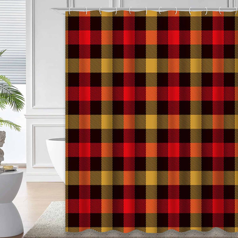 Rideau de douche Tartan, L 72 po x l 84 po