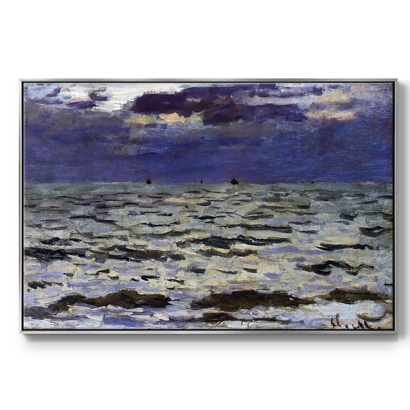 " Seascape, 1866 ", 25" H x 37" W x 2" D, Silver
