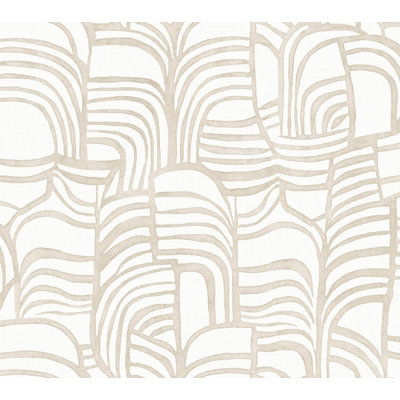Papier peint adhésif en lin Featherwork