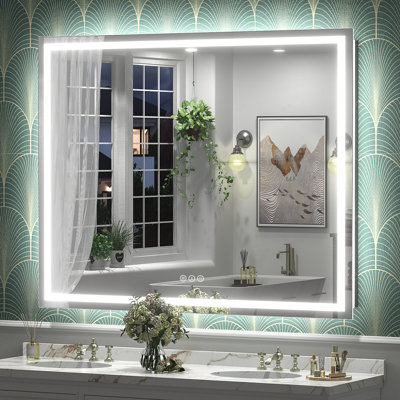 Wayfair Basics® UL Certified Front & Back LED Anti-Fog Tempered Glass Bathroom/Vanity Mirror with 3-Year Warranty