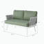 Mariano Steel Loveseat and Table, Grey-1893998183