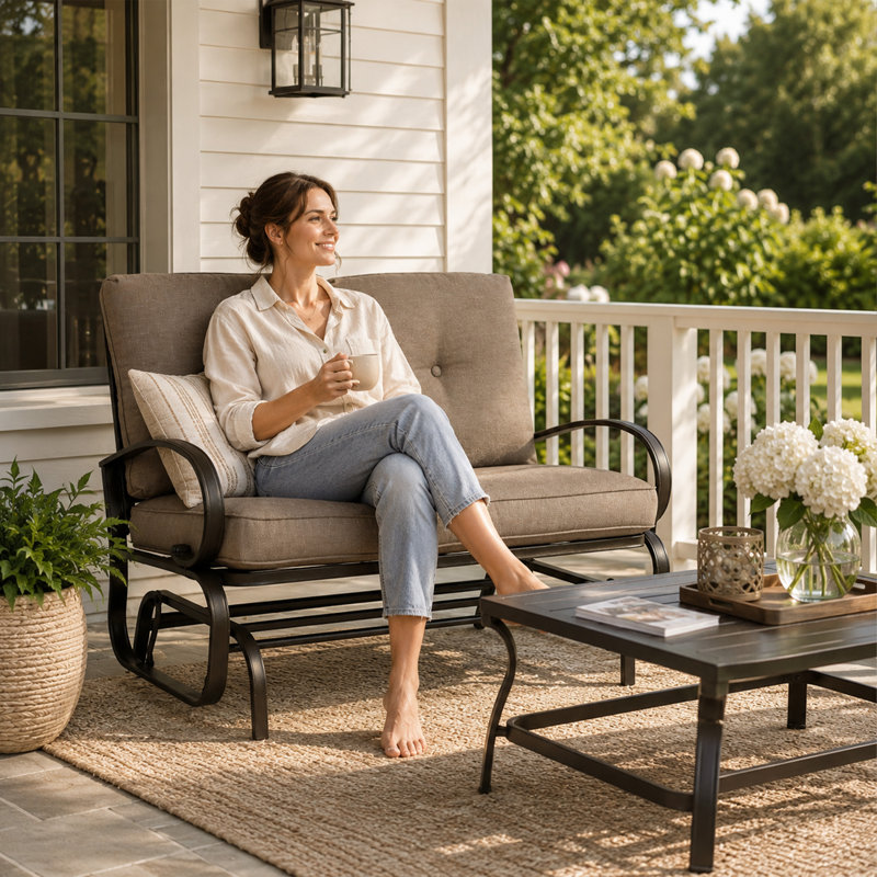 Causeuse d'extérieur Cozy, Beige