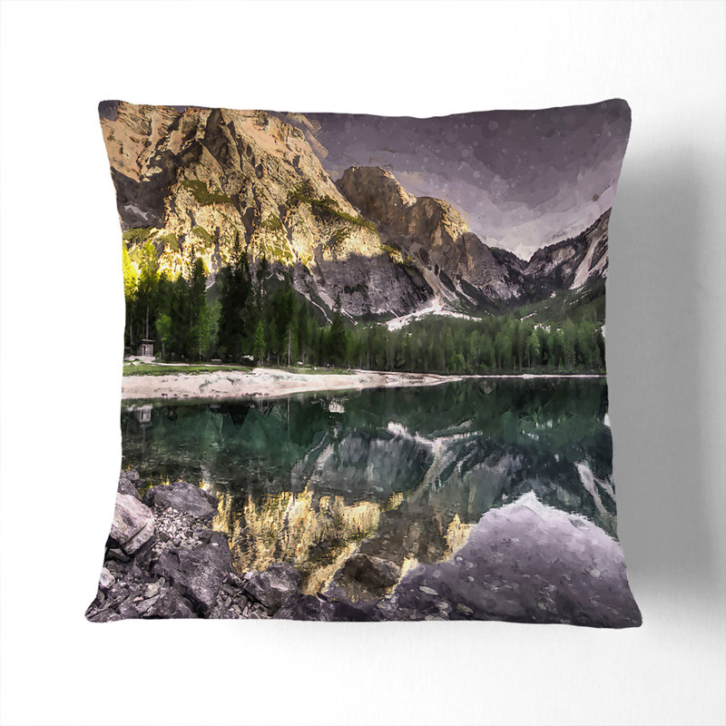 Mountain Beauty Cushion with Filling, 55cm H x 55cm W x 20cm D, White