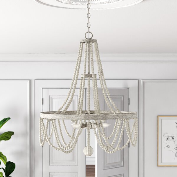 Ophelia & Co. Huitt 5 - Light Wood Dimmable Empire Chandelier & Reviews