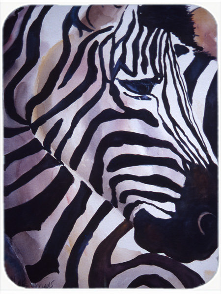 Caroline's Treasures Zebra Head Glass Cutting Board