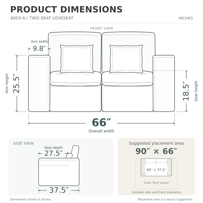 Canapé modulaire à compression de 104 po avec coussins superposés 104 po, Vert