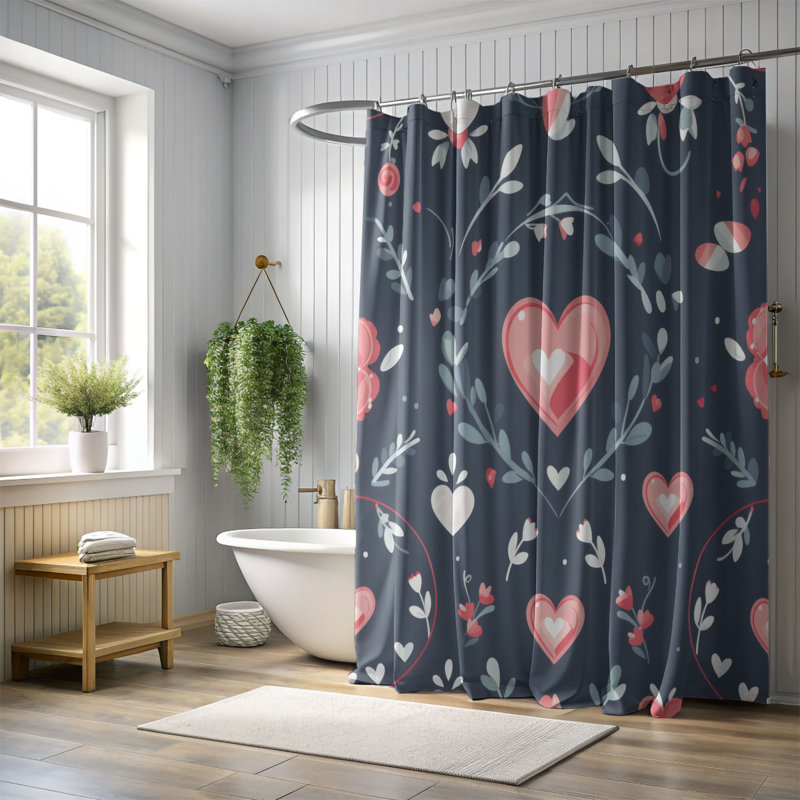 Enchanted Eros - Rideau de douche Premium, H 74 po x l 71 po