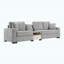 Canapé modulaire rembourré 3 places avec accoudoirs de rangement et console centrale pour salon, canapé modulaire 111,8 po Modern-1376496302-1564896635