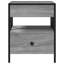 Table de chevet vidaXL Bois d'ingénierie, verre, acier Standard-1016474154