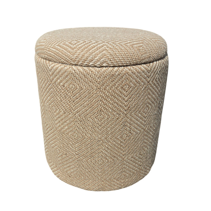 Altizer 16" Wide Natural Diamonds Handwoven Fabric Storage Ottoman