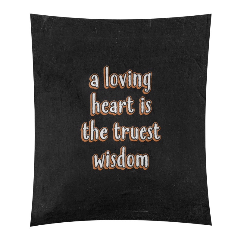 Tapisserie en polyester avec citation en polyester, H 60 po x l 51 po, Orange