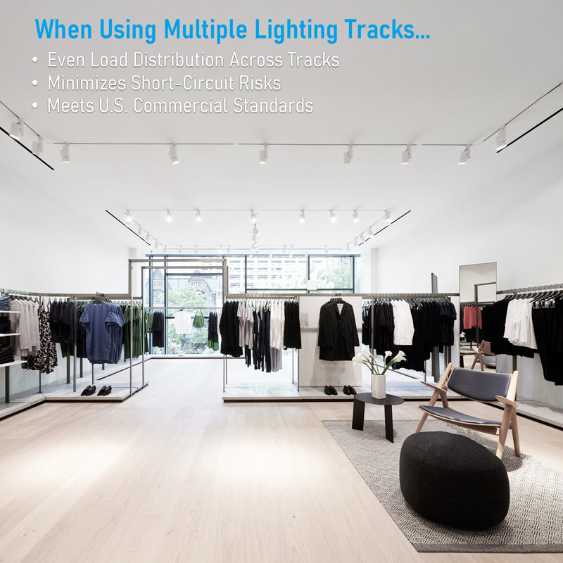 White LED H Track Lighting Kit with Rail and Heads