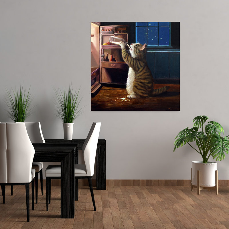 Aquarelle, chat, art urbain contemporain, H 36 po x l 36 po