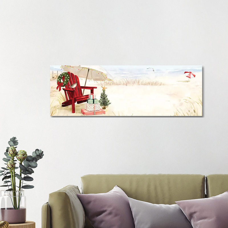 Christmas Coast Collection D 1 Piece Wrapped Canvas Panoramic Painting, 121.92 cm H x 40.64 cm W x 1.91 cm D