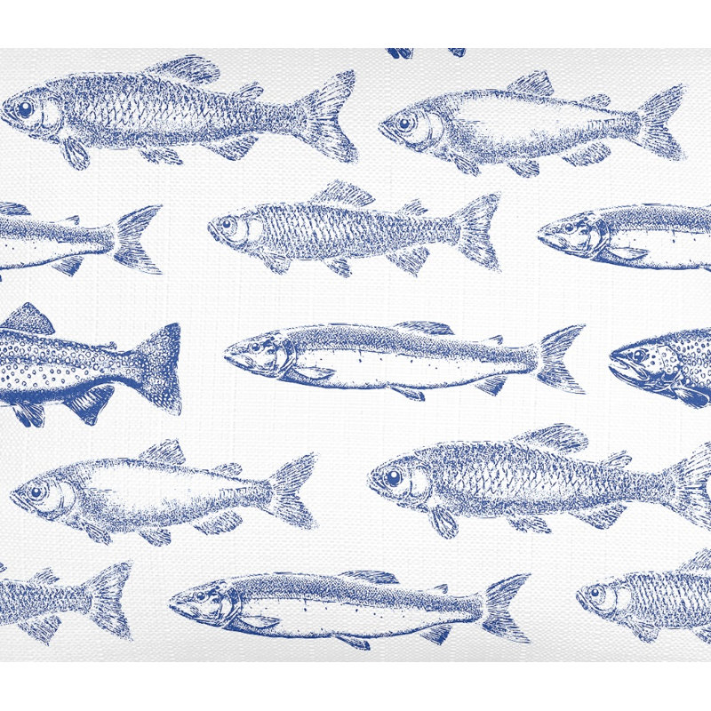Printed Pillows Linen Animal Print Accent Pillow, Blue, Square 22", Polyester