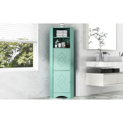 Armoire de salle de bain - Tablettes réglables pour salles de bain élégantes Armoire d'angle avec portes et solution de rangement
