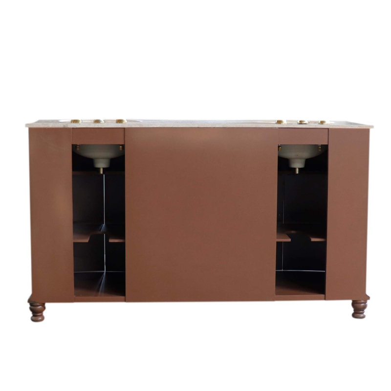 Ensemble de meuble-lavabo double 62 po Huseby, Noyer