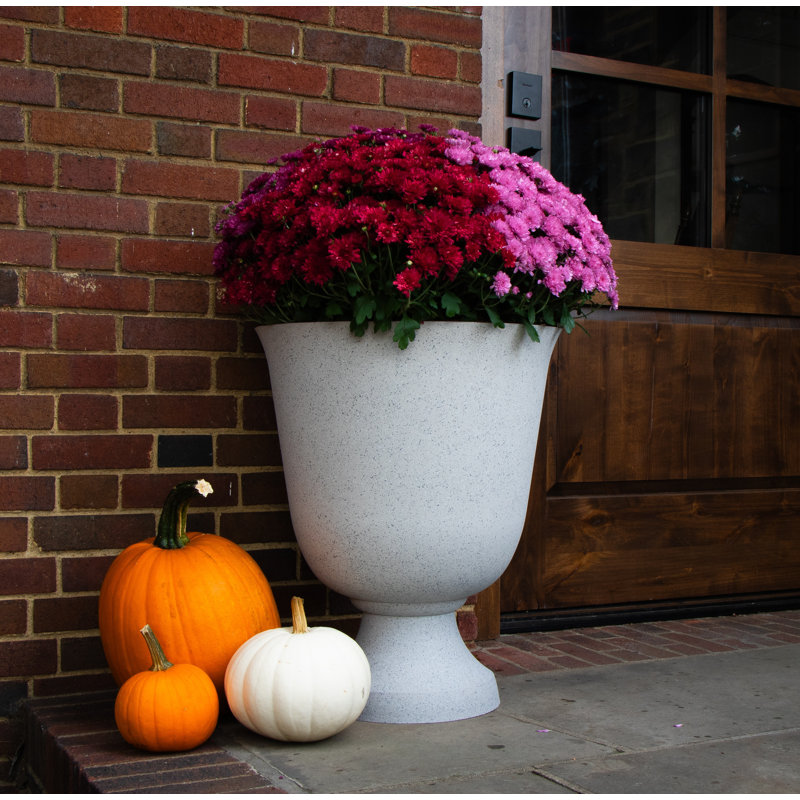 Taniyla Urn Planter, White Lime Stone, 22" H x 19" W x 19" D