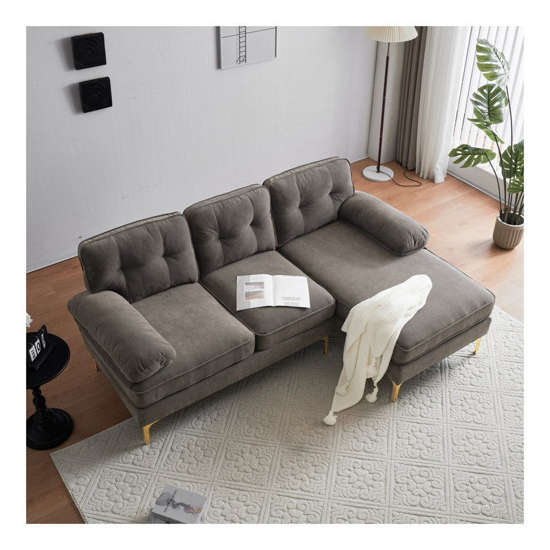 Canapés modulaires modernes en velours pour salon, chambre à coucher, brun