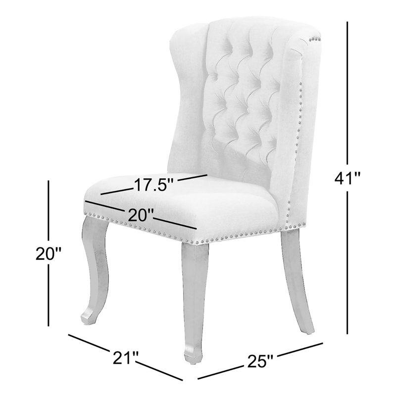Chaise d'appoint rembourrée Andris, Beige, 2