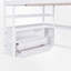 Lit mezzanine avec bureau, tablettes, deux tiroirs intégrés et escalier de rangement-376553660-391018239