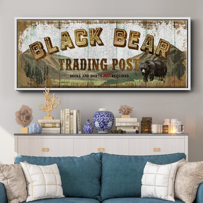 Black Bear Trading Post Framed Canvas