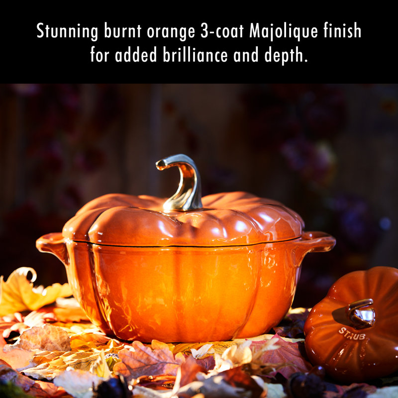 Cast Iron 3.65-qt Pumpkin Cocotte, Brunt Orange