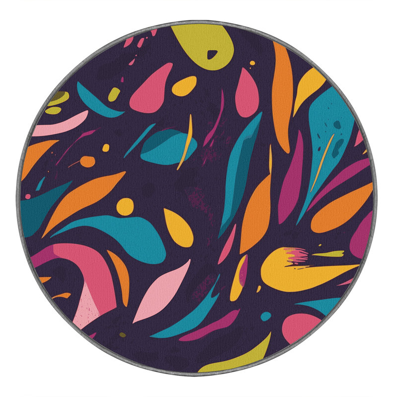 Glow Circuit Rug, Round 5'