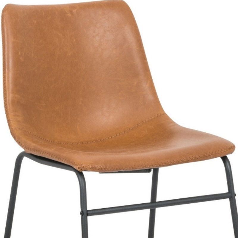 Chaise rembourrée Girardi, Brun clair