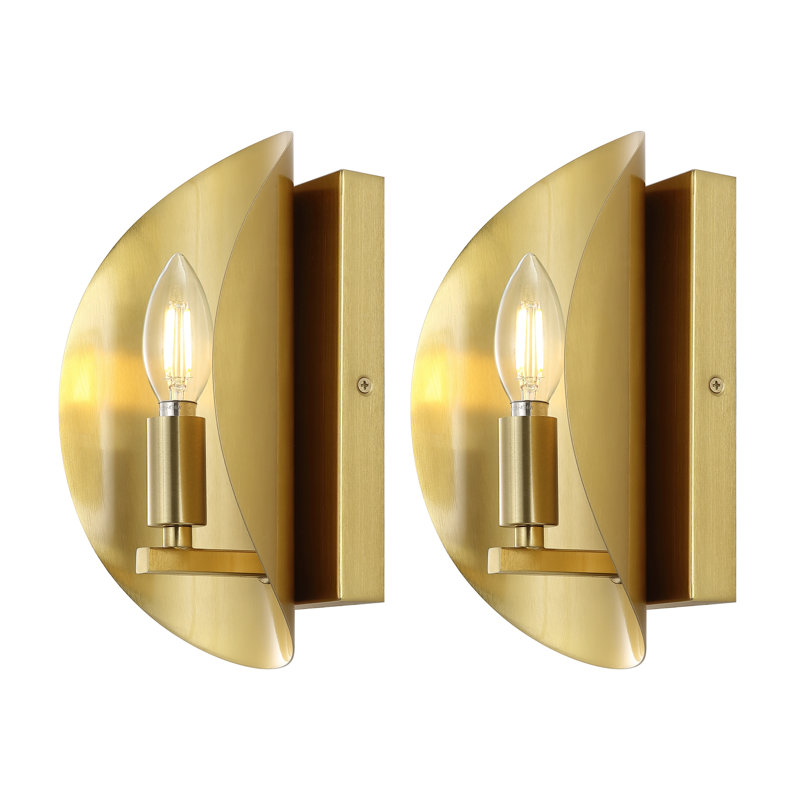 Glendive Iron Flush Mounted Sconce, Brass Gold