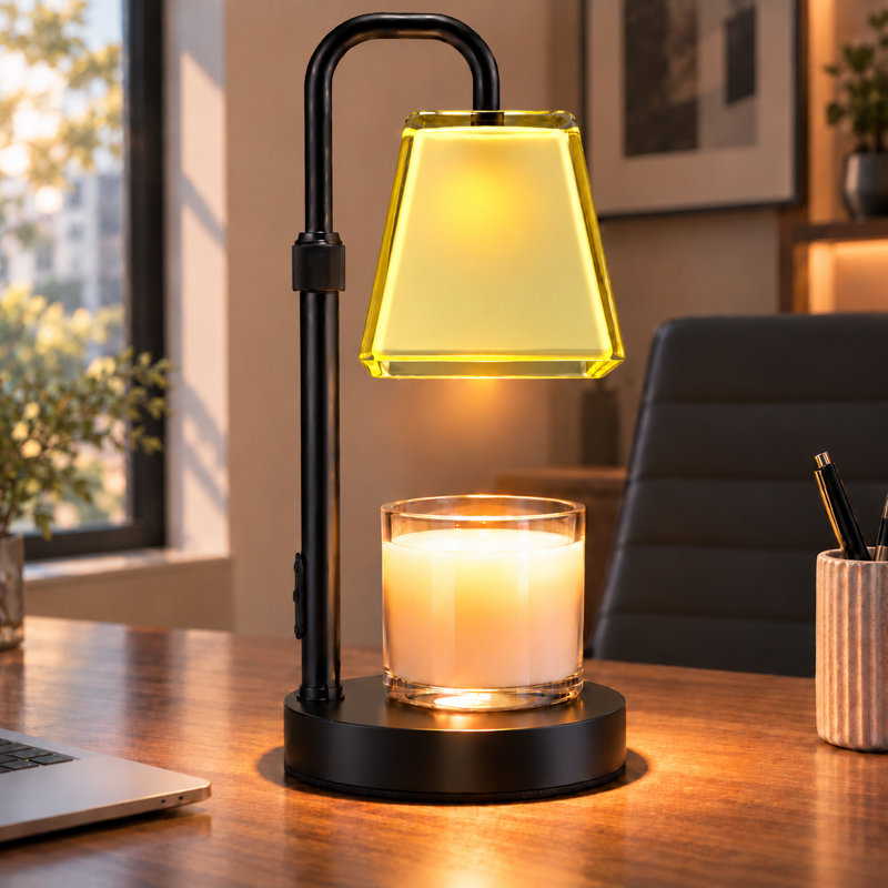 Candle Warmer Lamp with Timer & Dimmer, Wax Heating Melter for Scented Candle Jars Women House Warming Gift Heightness Adjustable bedrooms kitchen office Aesthetic Room Decor(Sage Green Glass)