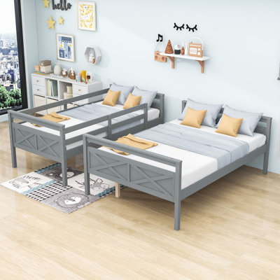 Lit superposé simple en bois avec échelle pour enfant Ihechikara