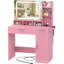  Bureau de maquillage avec miroir, lumières et station de charge-833415231