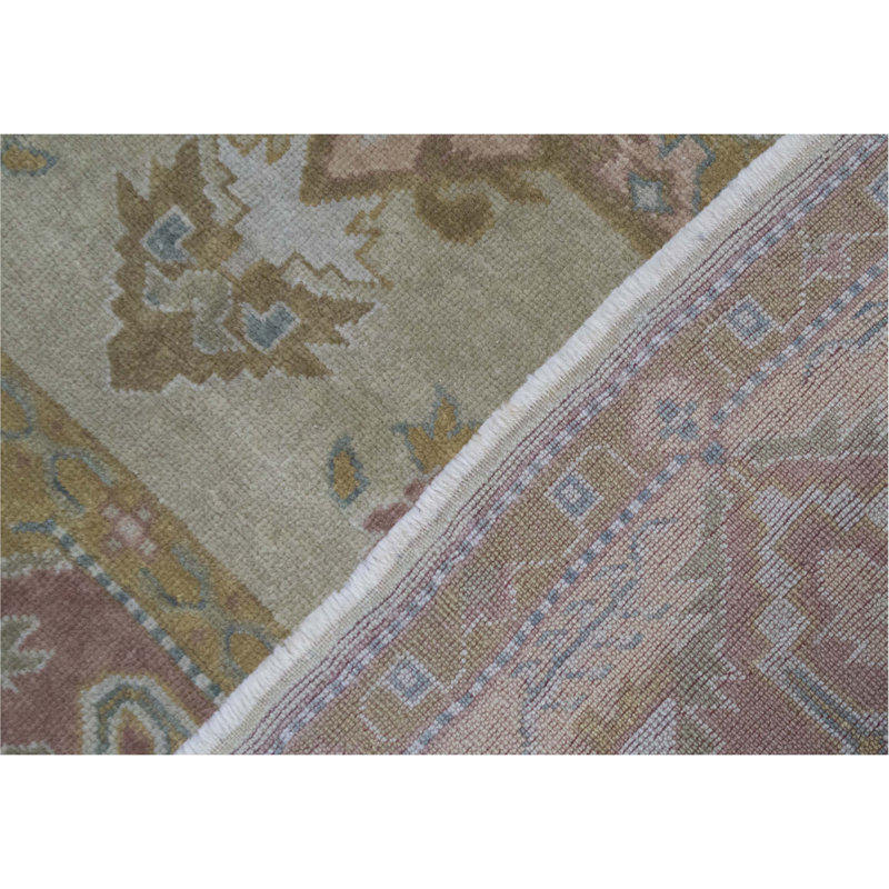 Wool Oriental Area Rug in Beige/Rust