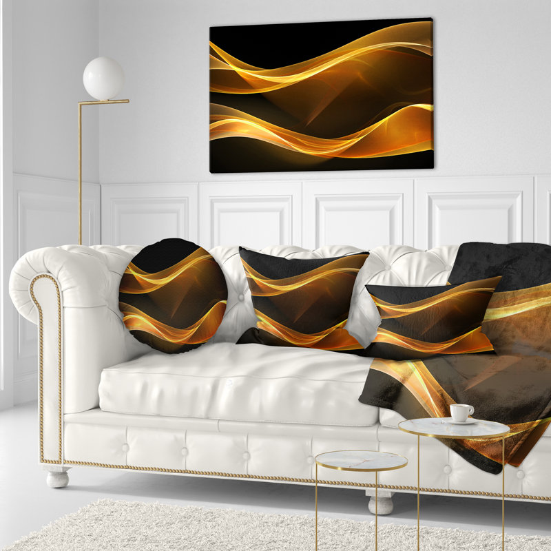 Vagues droites roses - coussin imprimé abstrait, Rectangulaire, 12 po x 20 po