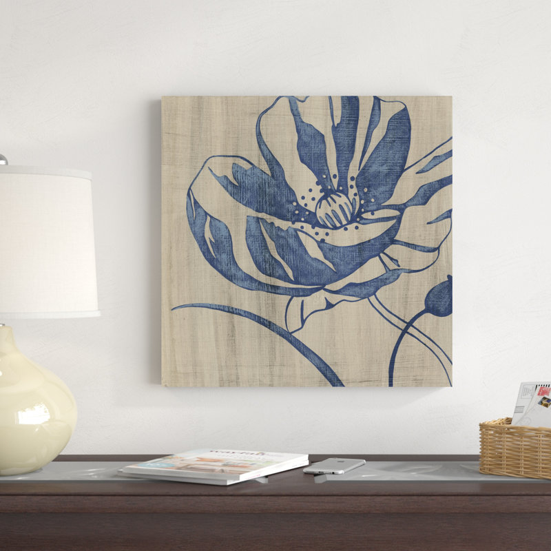 Indigo coquelicot, H 20 po x l 20 po x P 1,25 po