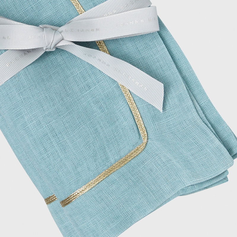 Linen Square Napkins, Duck Egg Blue