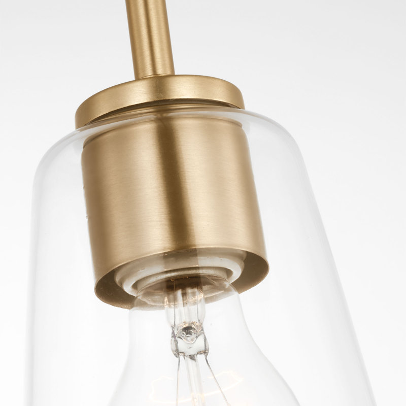 Miles One Light Mini-Pendant from Generation Lighting , Clear, Satin Brass